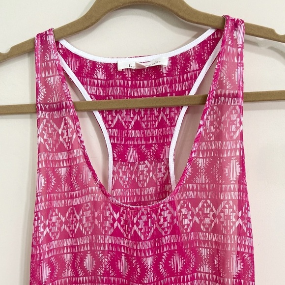 FRANCESCA’S COLLECTION Women's Aztec Sheer Racerback Fringe Swim Coverup M/L - Picture 3 of 11